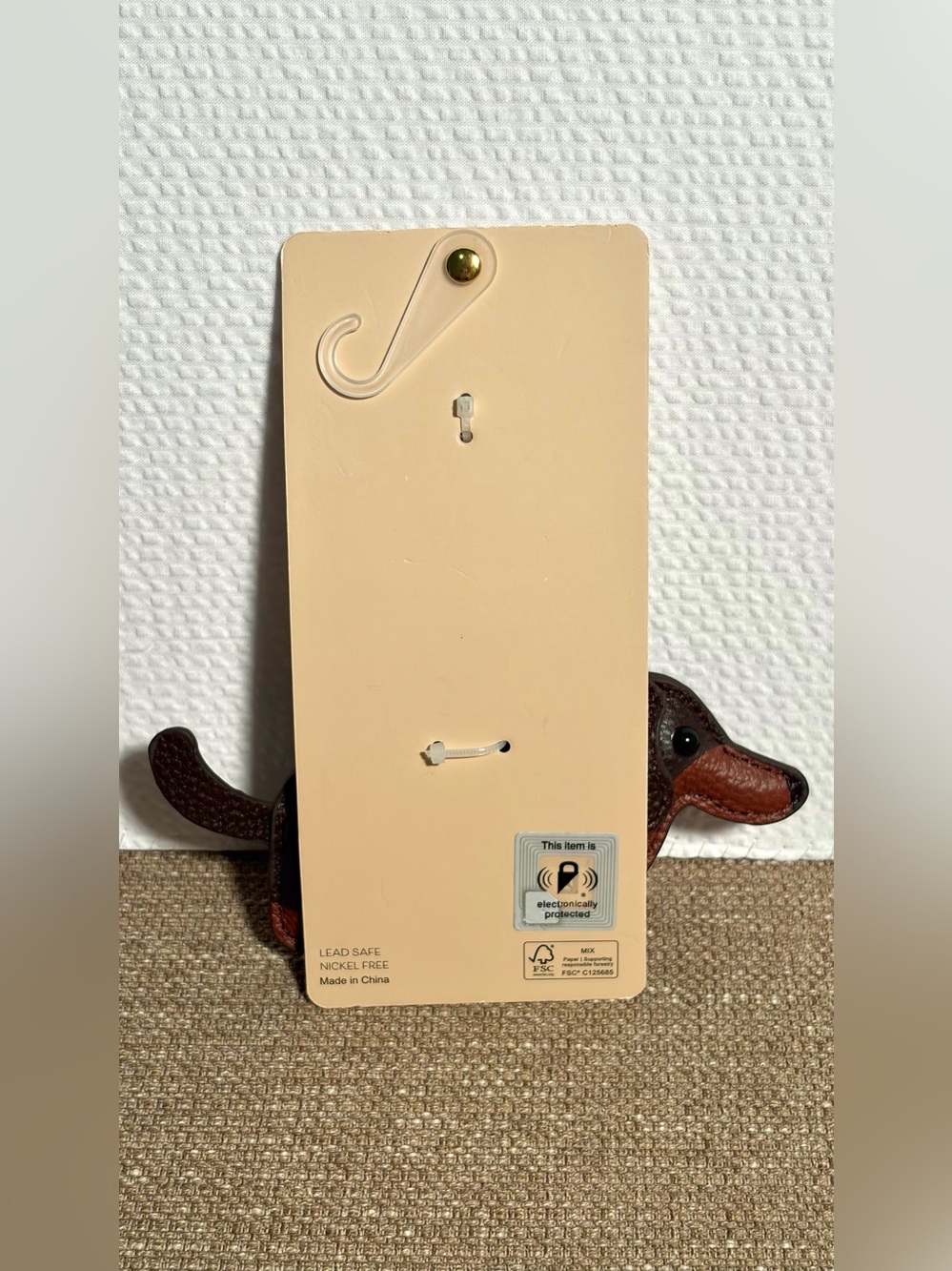 piper • k - WEENIE DOG KEYCHAIN Brown Leather Dachshund Bag Charm & Key Chain - Picture 3 of 6